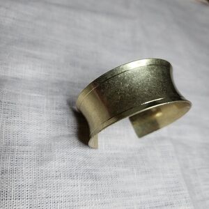 Vintage Brass Cuff Bracelet Ethnic Tribal Gold Tone